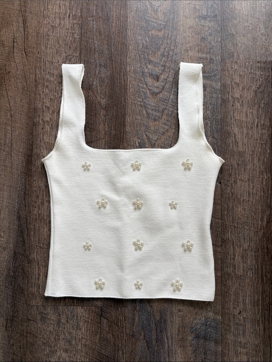 Zara Tops - White beaded top